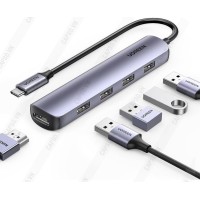 Bộ chuyển đổi USB-C to HDMI và 4 cổng  USB 3.0 Ugreen 20197 Chính Hãng